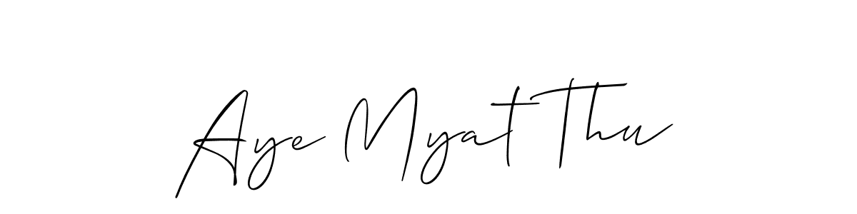 Create a beautiful signature design for name Aye Myat Thu. With this signature (Allison_Script) fonts, you can make a handwritten signature for free. Aye Myat Thu signature style 2 images and pictures png