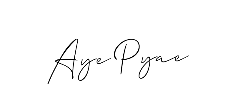 Aye Pyae stylish signature style. Best Handwritten Sign (Allison_Script) for my name. Handwritten Signature Collection Ideas for my name Aye Pyae. Aye Pyae signature style 2 images and pictures png
