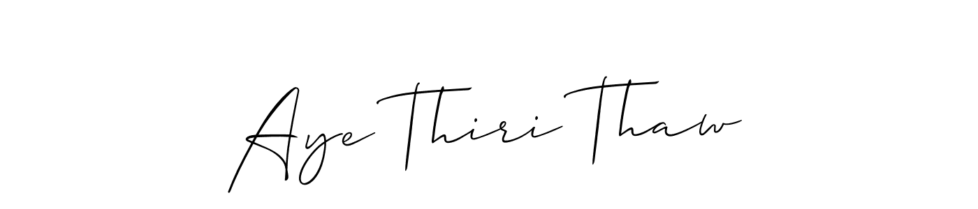 Create a beautiful signature design for name Aye Thiri Thaw. With this signature (Allison_Script) fonts, you can make a handwritten signature for free. Aye Thiri Thaw signature style 2 images and pictures png