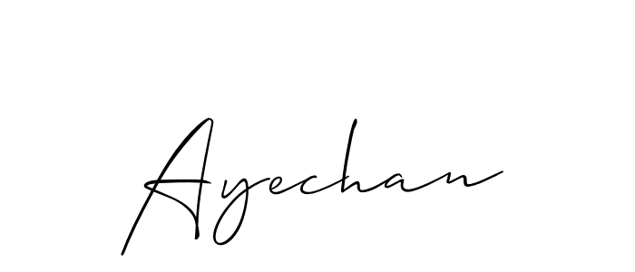 Design your own signature with our free online signature maker. With this signature software, you can create a handwritten (Allison_Script) signature for name Ayechan. Ayechan signature style 2 images and pictures png