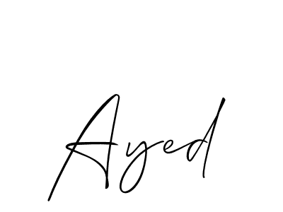 The best way (Allison_Script) to make a short signature is to pick only two or three words in your name. The name Ayed include a total of six letters. For converting this name. Ayed signature style 2 images and pictures png