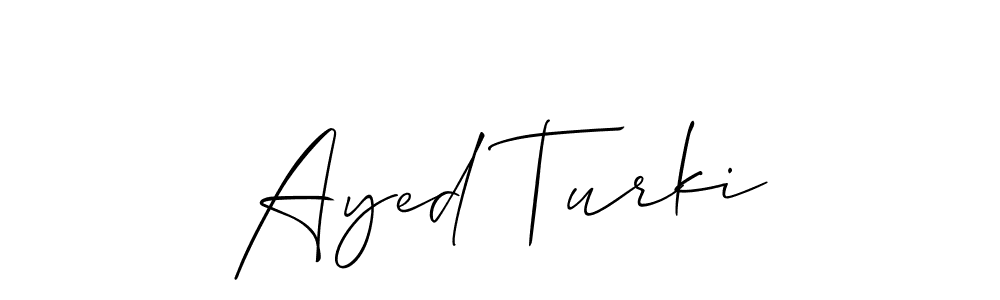 Allison_Script is a professional signature style that is perfect for those who want to add a touch of class to their signature. It is also a great choice for those who want to make their signature more unique. Get Ayed Turki name to fancy signature for free. Ayed Turki signature style 2 images and pictures png