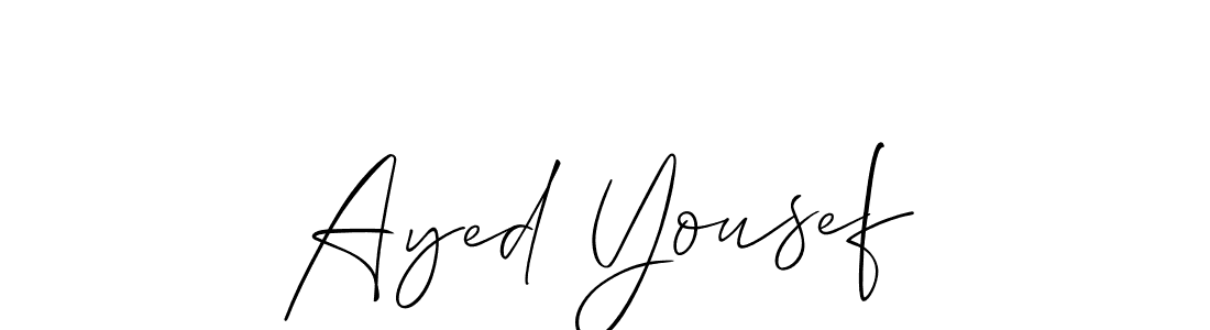 How to Draw Ayed Yousef signature style? Allison_Script is a latest design signature styles for name Ayed Yousef. Ayed Yousef signature style 2 images and pictures png