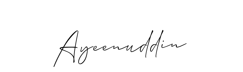 Design your own signature with our free online signature maker. With this signature software, you can create a handwritten (Allison_Script) signature for name Ayeenuddin. Ayeenuddin signature style 2 images and pictures png