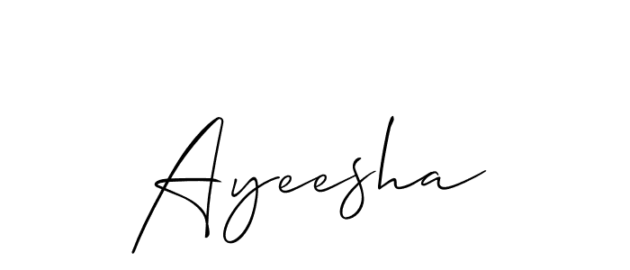 It looks lik you need a new signature style for name Ayeesha. Design unique handwritten (Allison_Script) signature with our free signature maker in just a few clicks. Ayeesha signature style 2 images and pictures png