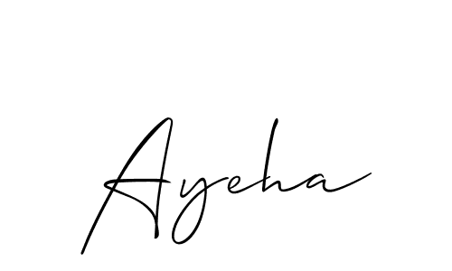 The best way (Allison_Script) to make a short signature is to pick only two or three words in your name. The name Ayeha include a total of six letters. For converting this name. Ayeha signature style 2 images and pictures png