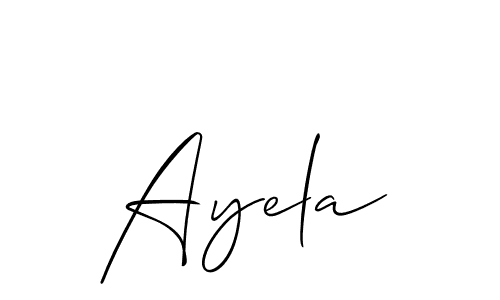 Make a beautiful signature design for name Ayela. With this signature (Allison_Script) style, you can create a handwritten signature for free. Ayela signature style 2 images and pictures png