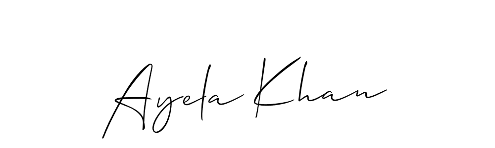 Make a beautiful signature design for name Ayela Khan. With this signature (Allison_Script) style, you can create a handwritten signature for free. Ayela Khan signature style 2 images and pictures png