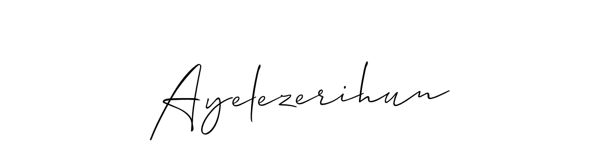 How to make Ayelezerihun signature? Allison_Script is a professional autograph style. Create handwritten signature for Ayelezerihun name. Ayelezerihun signature style 2 images and pictures png