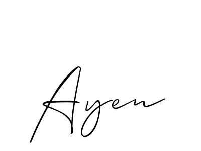 if you are searching for the best signature style for your name Ayen. so please give up your signature search. here we have designed multiple signature styles  using Allison_Script. Ayen signature style 2 images and pictures png