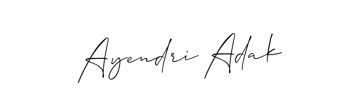 Also You can easily find your signature by using the search form. We will create Ayendri Adak name handwritten signature images for you free of cost using Allison_Script sign style. Ayendri Adak signature style 2 images and pictures png