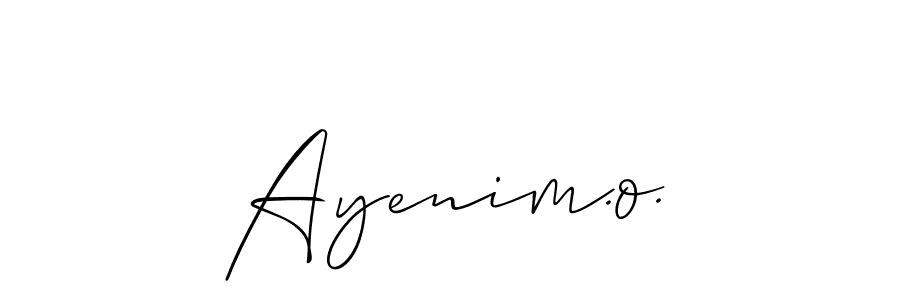 How to make Ayenim.o. name signature. Use Allison_Script style for creating short signs online. This is the latest handwritten sign. Ayenim.o. signature style 2 images and pictures png