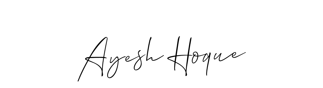 Use a signature maker to create a handwritten signature online. With this signature software, you can design (Allison_Script) your own signature for name Ayesh Hoque. Ayesh Hoque signature style 2 images and pictures png