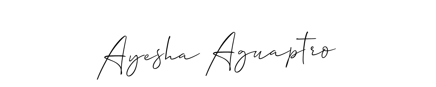 Also You can easily find your signature by using the search form. We will create Ayesha Aguaptro name handwritten signature images for you free of cost using Allison_Script sign style. Ayesha Aguaptro signature style 2 images and pictures png