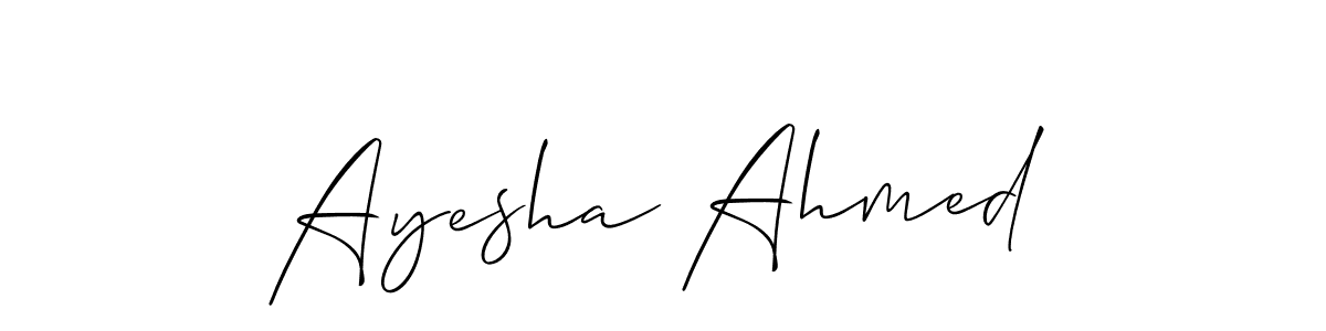 You should practise on your own different ways (Allison_Script) to write your name (Ayesha Ahmed) in signature. don't let someone else do it for you. Ayesha Ahmed signature style 2 images and pictures png