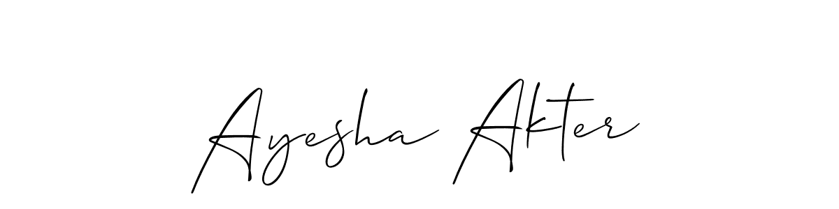 How to make Ayesha Akter signature? Allison_Script is a professional autograph style. Create handwritten signature for Ayesha Akter name. Ayesha Akter signature style 2 images and pictures png