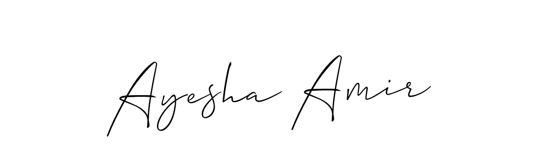 Create a beautiful signature design for name Ayesha Amir. With this signature (Allison_Script) fonts, you can make a handwritten signature for free. Ayesha Amir signature style 2 images and pictures png