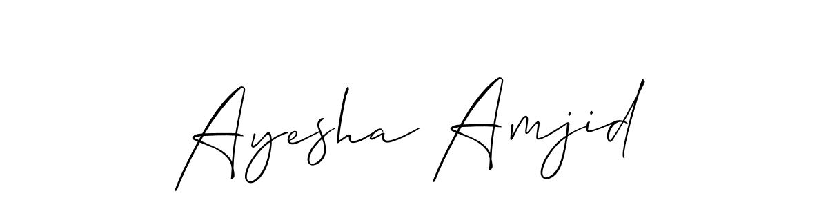 It looks lik you need a new signature style for name Ayesha Amjid. Design unique handwritten (Allison_Script) signature with our free signature maker in just a few clicks. Ayesha Amjid signature style 2 images and pictures png