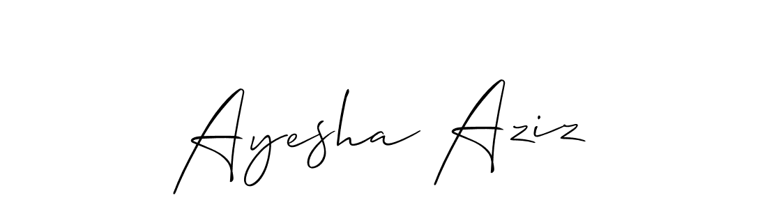 How to make Ayesha Aziz name signature. Use Allison_Script style for creating short signs online. This is the latest handwritten sign. Ayesha Aziz signature style 2 images and pictures png