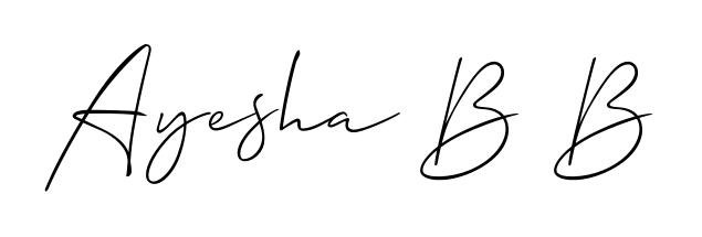 Stand out with a creative autograph for Ayesha B B. The Allison_Script styling blends modern aesthetics with classic signature flourishes. Ayesha B B signature style 2 images and pictures png