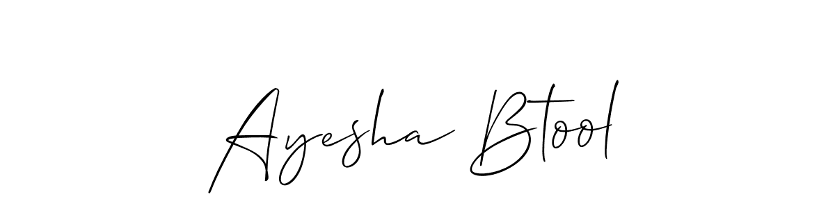 How to make Ayesha Btool signature? Allison_Script is a professional autograph style. Create handwritten signature for Ayesha Btool name. Ayesha Btool signature style 2 images and pictures png