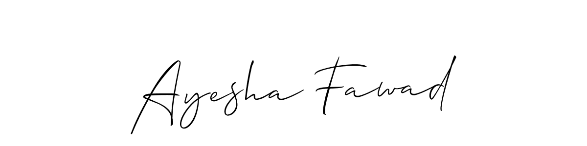Create a beautiful signature design for name Ayesha Fawad. With this signature (Allison_Script) fonts, you can make a handwritten signature for free. Ayesha Fawad signature style 2 images and pictures png