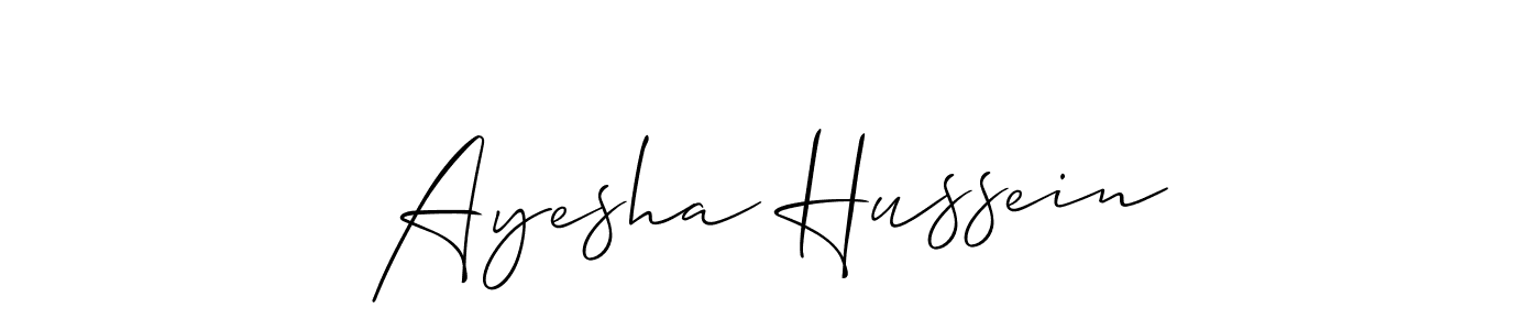 Create a beautiful signature design for name Ayesha Hussein. With this signature (Allison_Script) fonts, you can make a handwritten signature for free. Ayesha Hussein signature style 2 images and pictures png