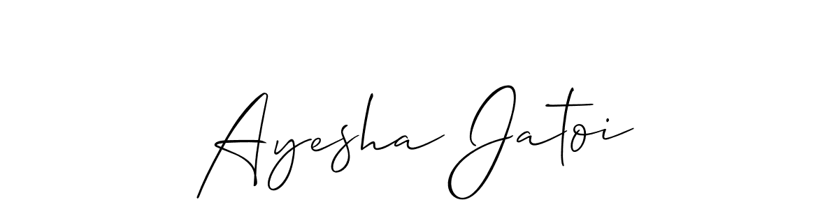 This is the best signature style for the Ayesha Jatoi name. Also you like these signature font (Allison_Script). Mix name signature. Ayesha Jatoi signature style 2 images and pictures png