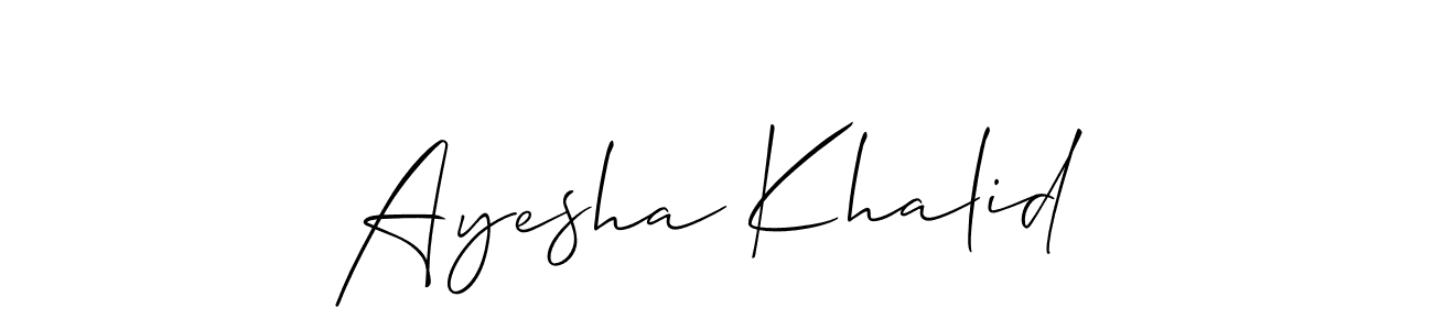 Similarly Allison_Script is the best handwritten signature design. Signature creator online .You can use it as an online autograph creator for name Ayesha Khalid. Ayesha Khalid signature style 2 images and pictures png