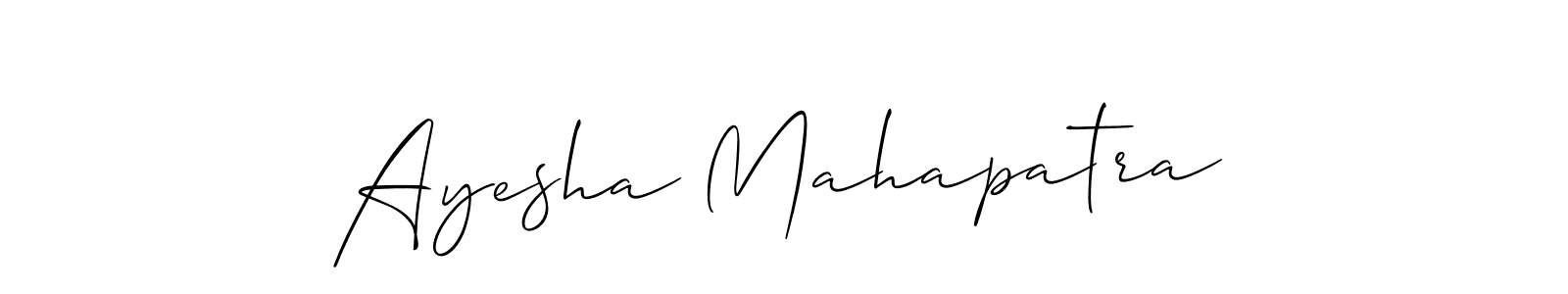 How to make Ayesha Mahapatra name signature. Use Allison_Script style for creating short signs online. This is the latest handwritten sign. Ayesha Mahapatra signature style 2 images and pictures png