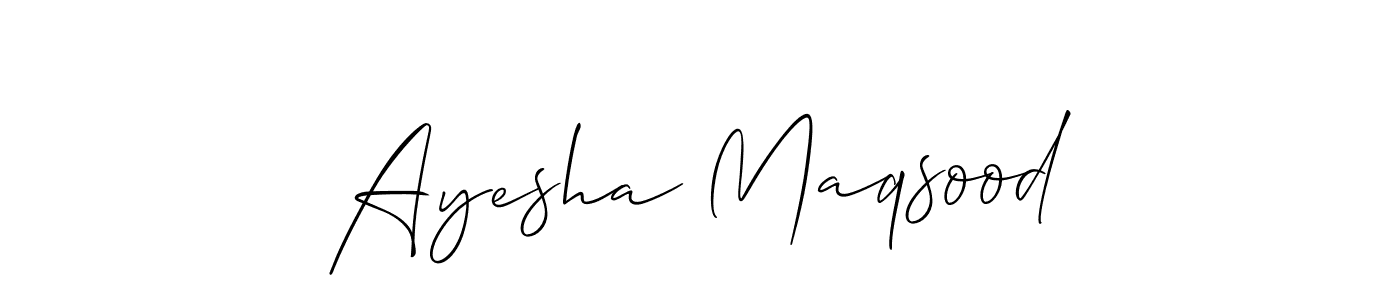 The best way (Allison_Script) to make a short signature is to pick only two or three words in your name. The name Ayesha Maqsood include a total of six letters. For converting this name. Ayesha Maqsood signature style 2 images and pictures png