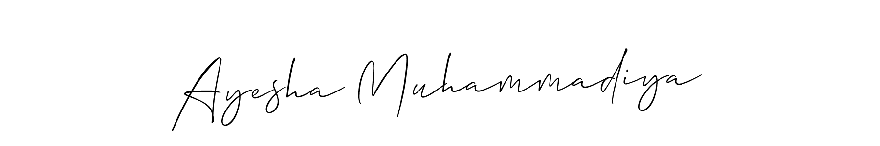 It looks lik you need a new signature style for name Ayesha Muhammadiya. Design unique handwritten (Allison_Script) signature with our free signature maker in just a few clicks. Ayesha Muhammadiya signature style 2 images and pictures png