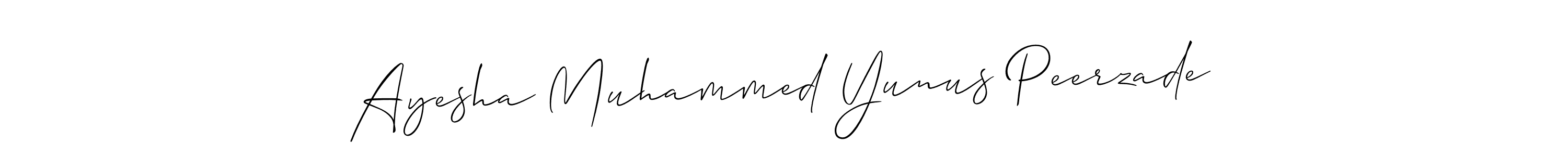 Make a beautiful signature design for name Ayesha Muhammed Yunus Peerzade. With this signature (Allison_Script) style, you can create a handwritten signature for free. Ayesha Muhammed Yunus Peerzade signature style 2 images and pictures png