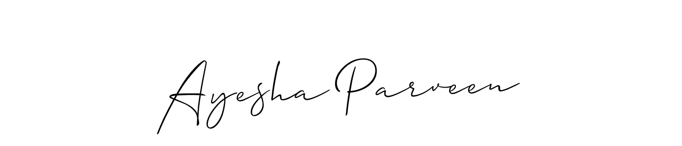 Design your own signature with our free online signature maker. With this signature software, you can create a handwritten (Allison_Script) signature for name Ayesha Parveen. Ayesha Parveen signature style 2 images and pictures png