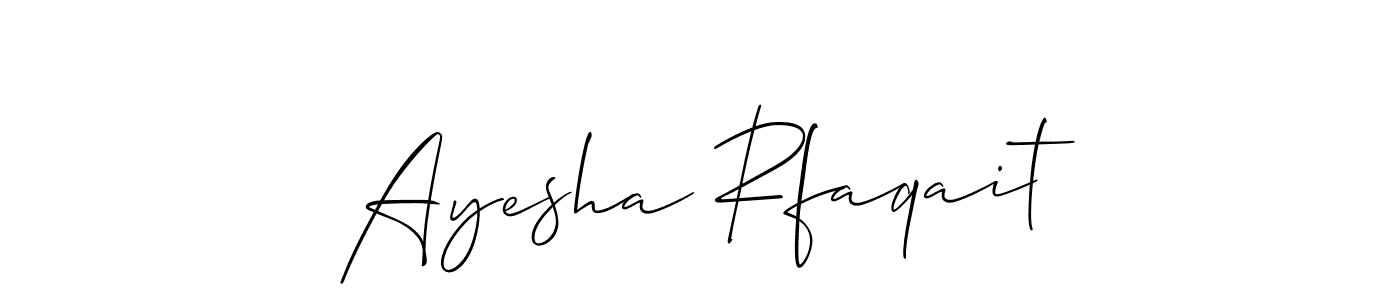 It looks lik you need a new signature style for name Ayesha Rfaqait. Design unique handwritten (Allison_Script) signature with our free signature maker in just a few clicks. Ayesha Rfaqait signature style 2 images and pictures png