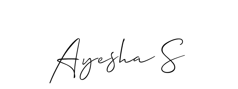 You should practise on your own different ways (Allison_Script) to write your name (Ayesha S) in signature. don't let someone else do it for you. Ayesha S signature style 2 images and pictures png