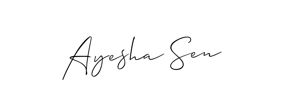 How to make Ayesha Sen signature? Allison_Script is a professional autograph style. Create handwritten signature for Ayesha Sen name. Ayesha Sen signature style 2 images and pictures png