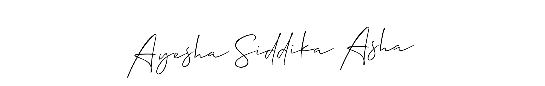 if you are searching for the best signature style for your name Ayesha Siddika Asha. so please give up your signature search. here we have designed multiple signature styles  using Allison_Script. Ayesha Siddika Asha signature style 2 images and pictures png