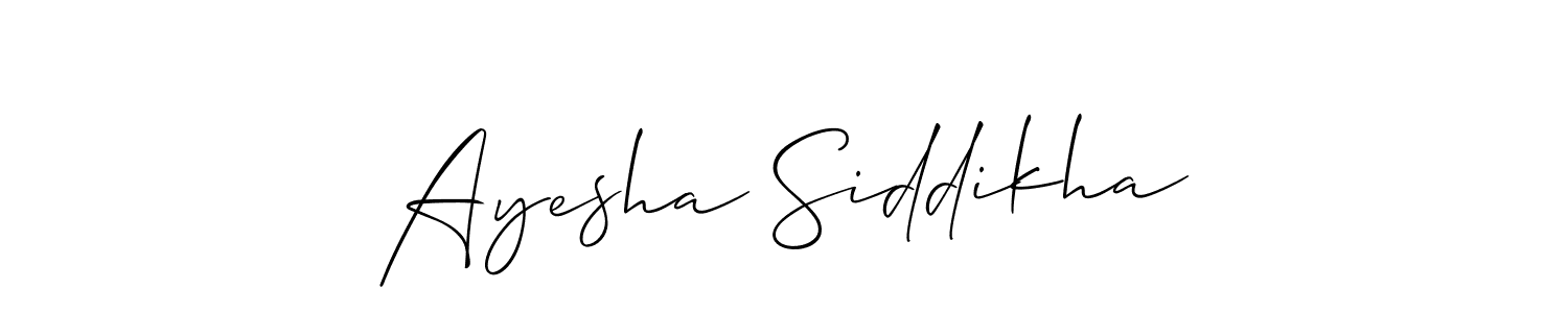 Also we have Ayesha Siddikha name is the best signature style. Create professional handwritten signature collection using Allison_Script autograph style. Ayesha Siddikha signature style 2 images and pictures png