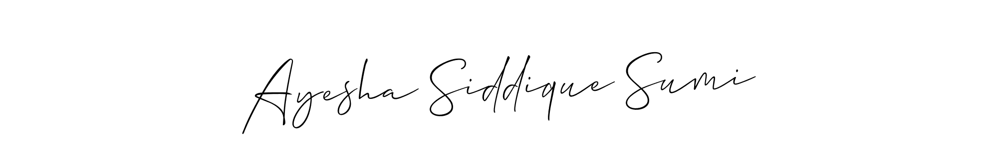 Use a signature maker to create a handwritten signature online. With this signature software, you can design (Allison_Script) your own signature for name Ayesha Siddique Sumi. Ayesha Siddique Sumi signature style 2 images and pictures png