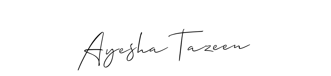 if you are searching for the best signature style for your name Ayesha Tazeen. so please give up your signature search. here we have designed multiple signature styles  using Allison_Script. Ayesha Tazeen signature style 2 images and pictures png