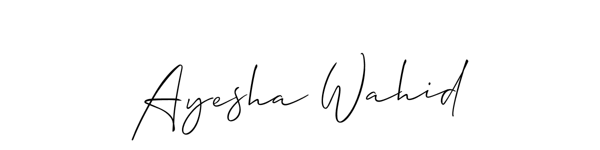 Also You can easily find your signature by using the search form. We will create Ayesha Wahid name handwritten signature images for you free of cost using Allison_Script sign style. Ayesha Wahid signature style 2 images and pictures png