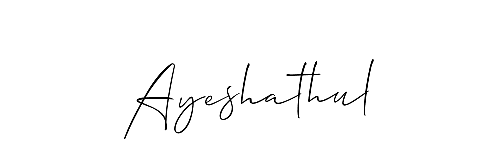 Design your own signature with our free online signature maker. With this signature software, you can create a handwritten (Allison_Script) signature for name Ayeshathul. Ayeshathul signature style 2 images and pictures png