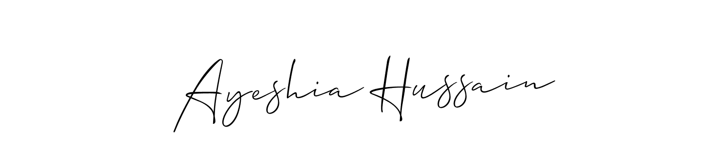 How to Draw Ayeshia Hussain signature style? Allison_Script is a latest design signature styles for name Ayeshia Hussain. Ayeshia Hussain signature style 2 images and pictures png