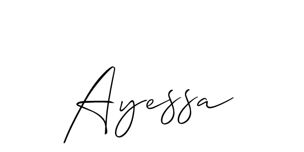 Make a short Ayessa signature style. Manage your documents anywhere anytime using Allison_Script. Create and add eSignatures, submit forms, share and send files easily. Ayessa signature style 2 images and pictures png