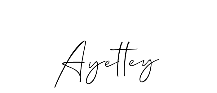 Use a signature maker to create a handwritten signature online. With this signature software, you can design (Allison_Script) your own signature for name Ayettey. Ayettey signature style 2 images and pictures png