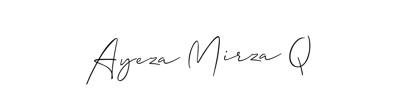 How to Draw Ayeza Mirza Q signature style? Allison_Script is a latest design signature styles for name Ayeza Mirza Q. Ayeza Mirza Q signature style 2 images and pictures png