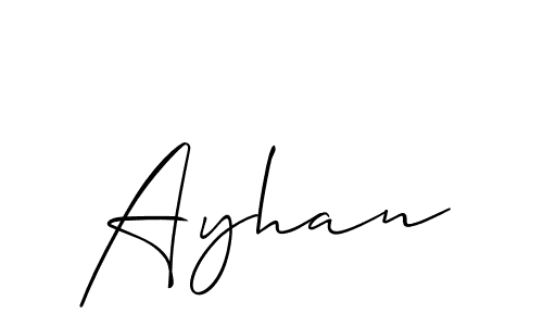 Allison_Script is a professional signature style that is perfect for those who want to add a touch of class to their signature. It is also a great choice for those who want to make their signature more unique. Get Ayhan name to fancy signature for free. Ayhan signature style 2 images and pictures png