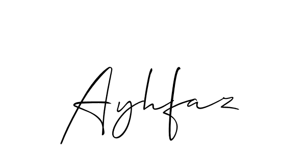 Make a beautiful signature design for name Ayhfaz. With this signature (Allison_Script) style, you can create a handwritten signature for free. Ayhfaz signature style 2 images and pictures png