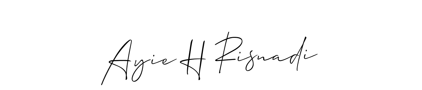 Similarly Allison_Script is the best handwritten signature design. Signature creator online .You can use it as an online autograph creator for name Ayie H Risnadi. Ayie H Risnadi signature style 2 images and pictures png